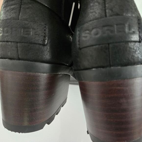 Sorel Cate Buckle Waterproof Leather Lug Sole Chunky Moto Ankle Bootie, Size 8.5 - Picture 11 of 12